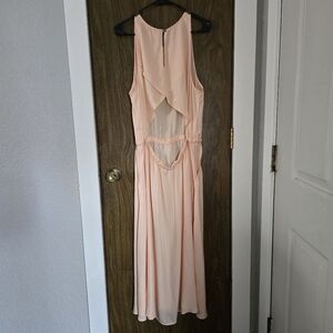 Lou & Grey Luster Cut Out Sleeveless Midi Dress Pink Size Large